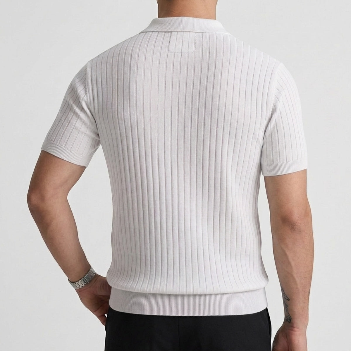 Tiburcio | Ribbed Polo Shirt with Short Sleeves