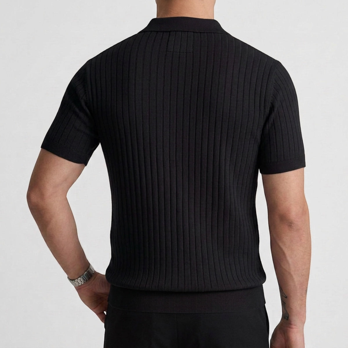 Tiburcio | Ribbed Polo Shirt with Short Sleeves