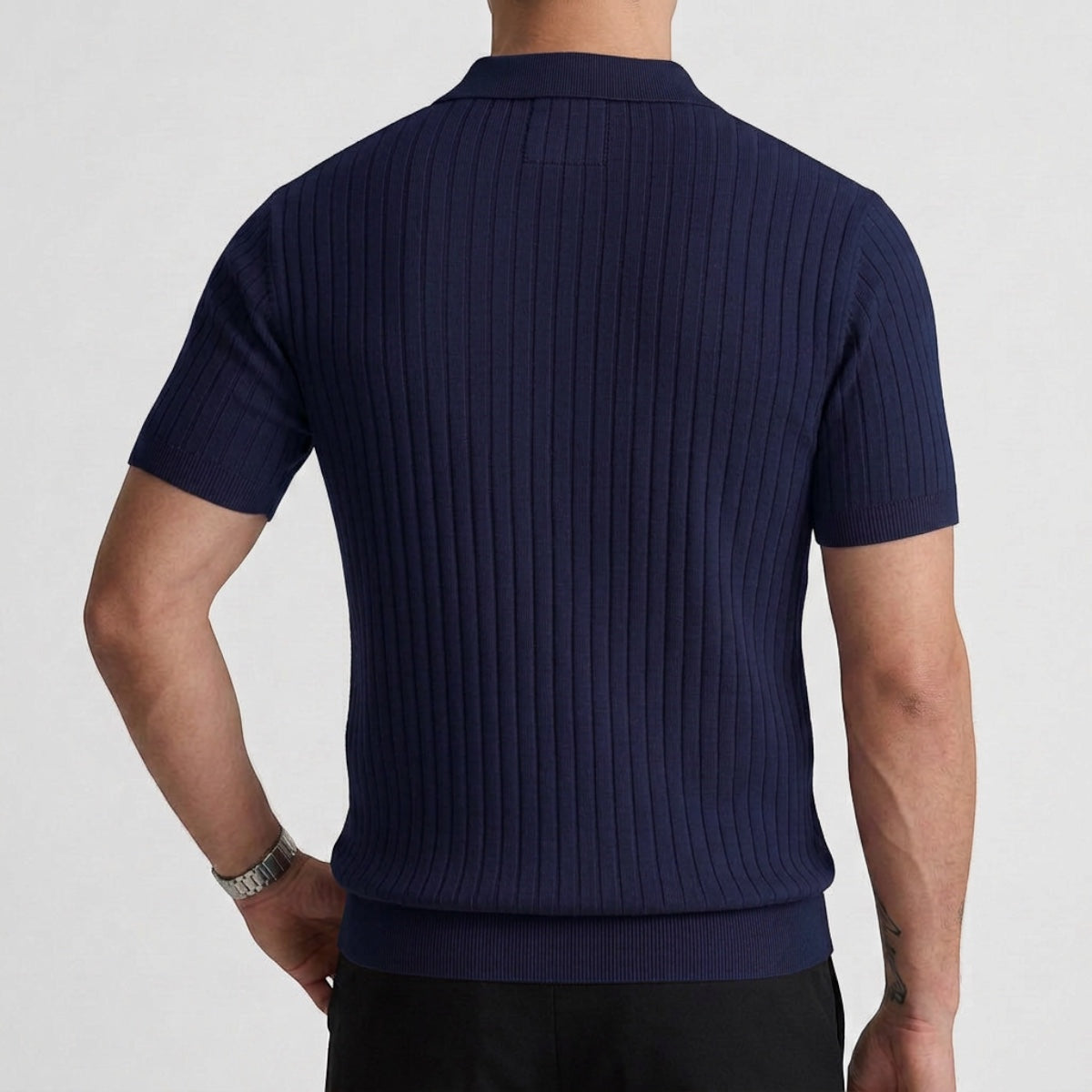 Tiburcio | Ribbed Polo Shirt with Short Sleeves