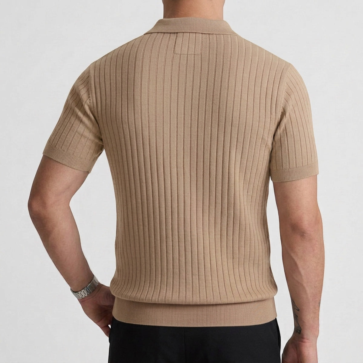 Tiburcio | Ribbed Polo Shirt with Short Sleeves