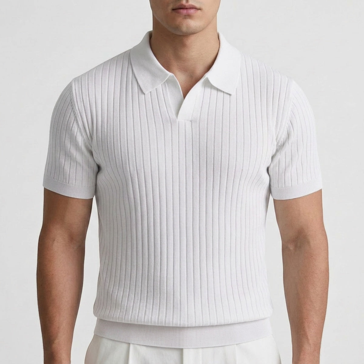 Tiburcio | Ribbed Polo Shirt with Short Sleeves