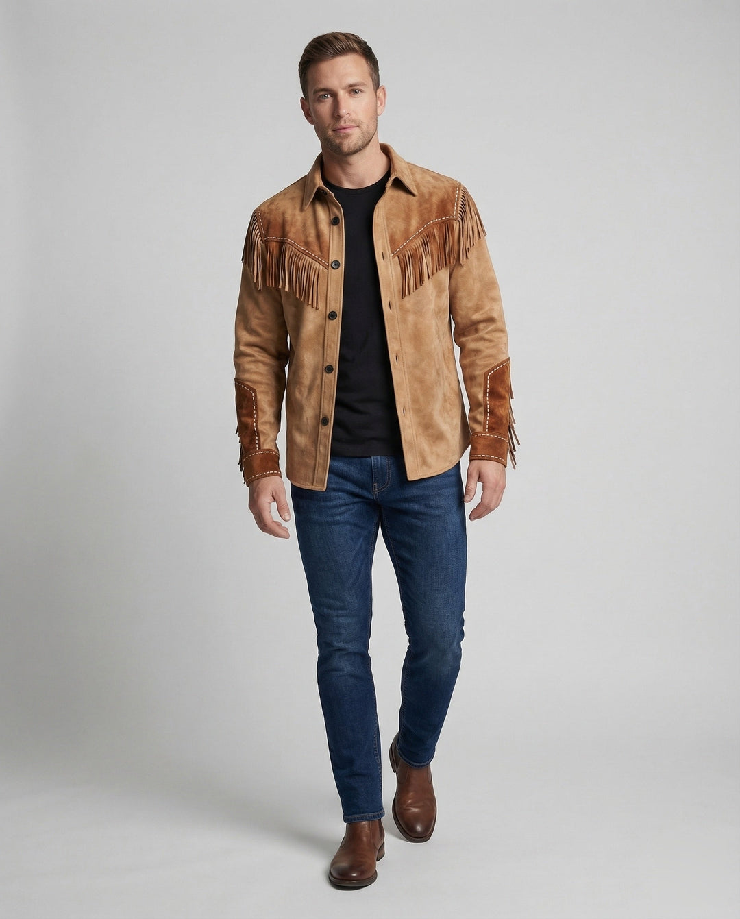 Alvaro | Western Style Jacket with Fringe Trim