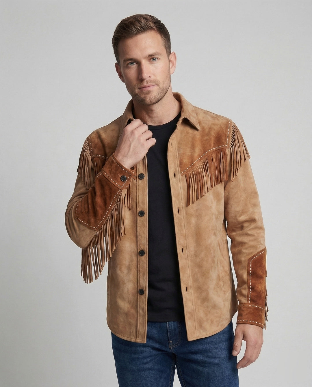 Alvaro | Western Style Jacket with Fringe Trim