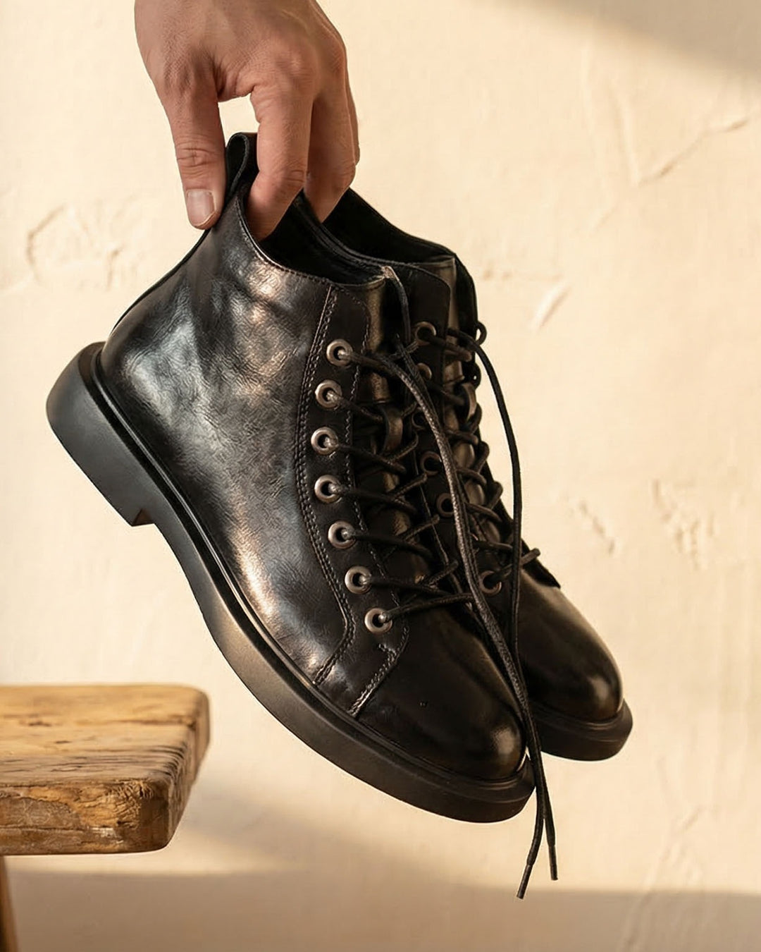 Kervens | Ankle Boots Brown Black Lace-Up