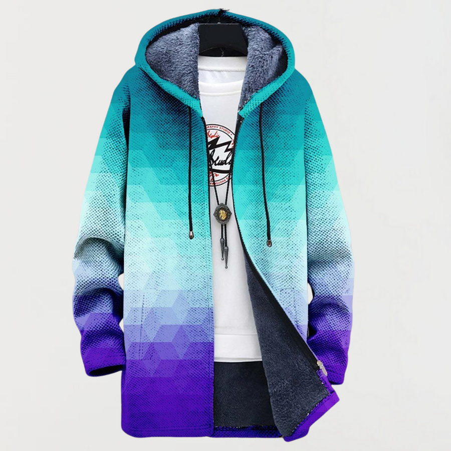 Johanna | Hooded Jacket Geometric Gradient Long Sleeve