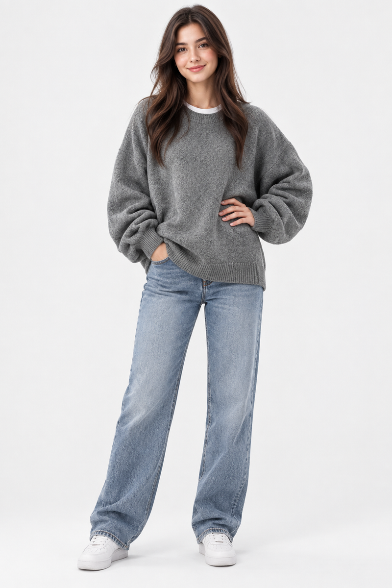 Erma | Knit Jumper Long Sleeve Drop Shoulder Design