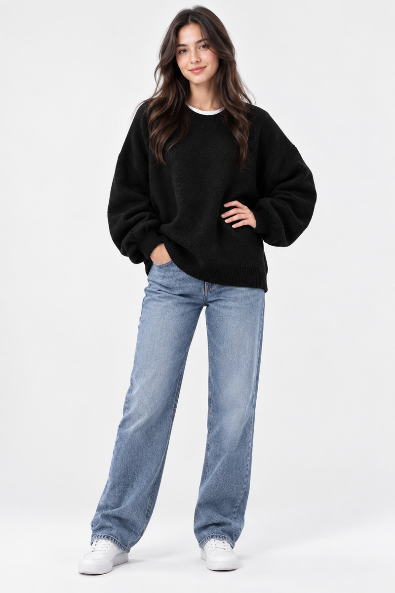 Erma | Knit Jumper Long Sleeve Drop Shoulder Design