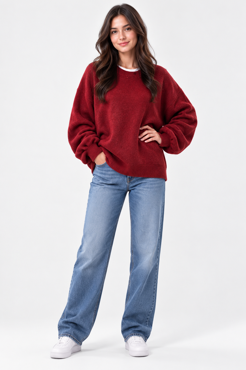 Erma | Knit Jumper Long Sleeve Drop Shoulder Design