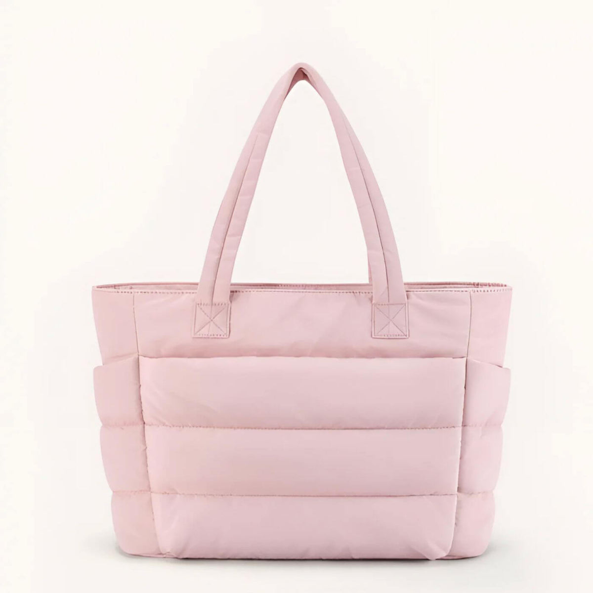 Ericka | Quilted Tote Bag with Side Pockets