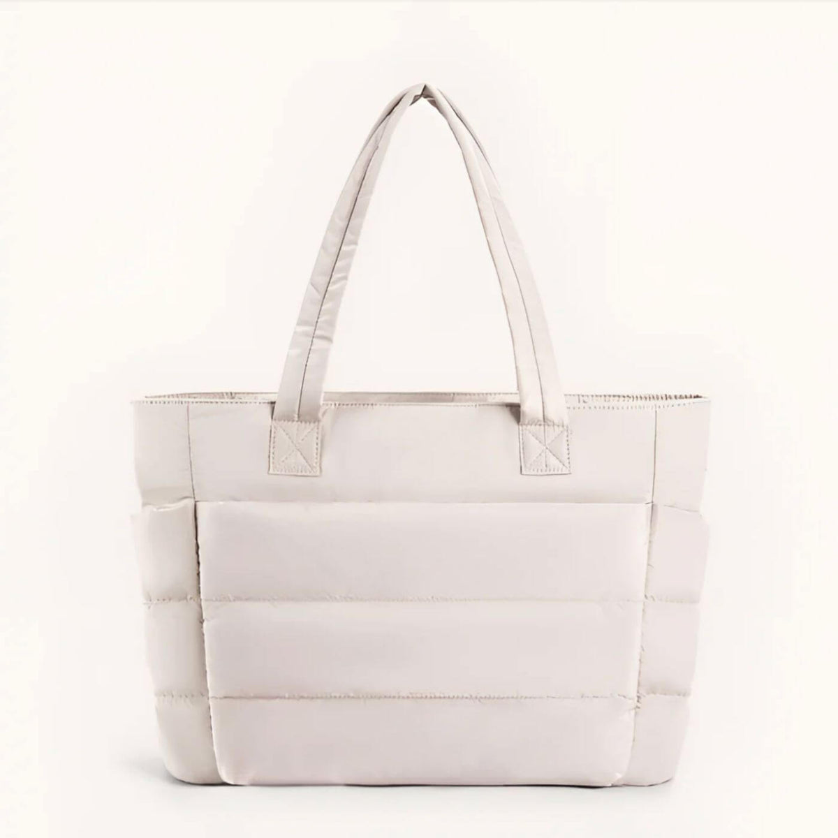 Ericka | Quilted Tote Bag with Side Pockets