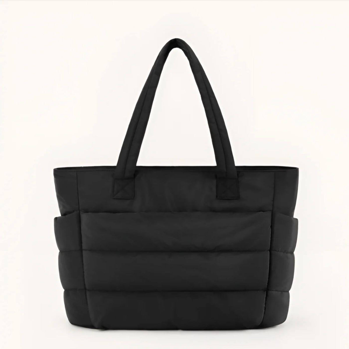 Ericka | Quilted Tote Bag with Side Pockets