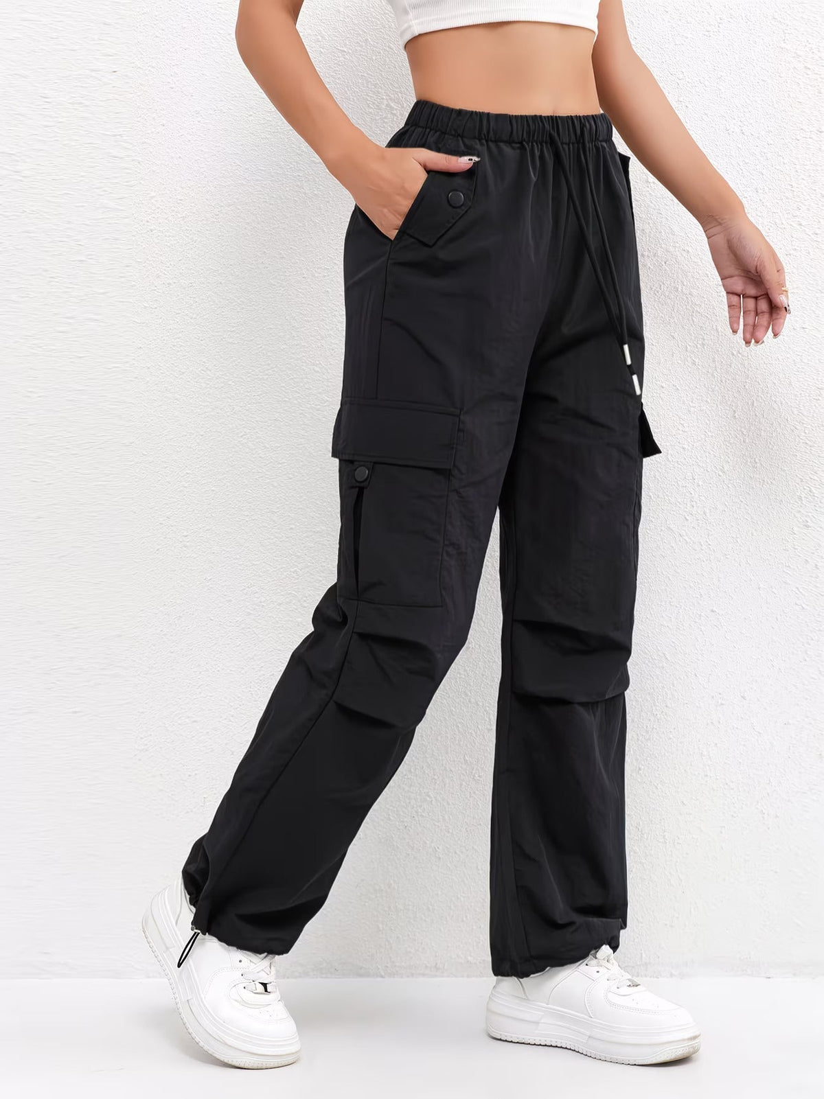 Anayeli | Cargo Trousers with Elastic Waist and Drawstrings