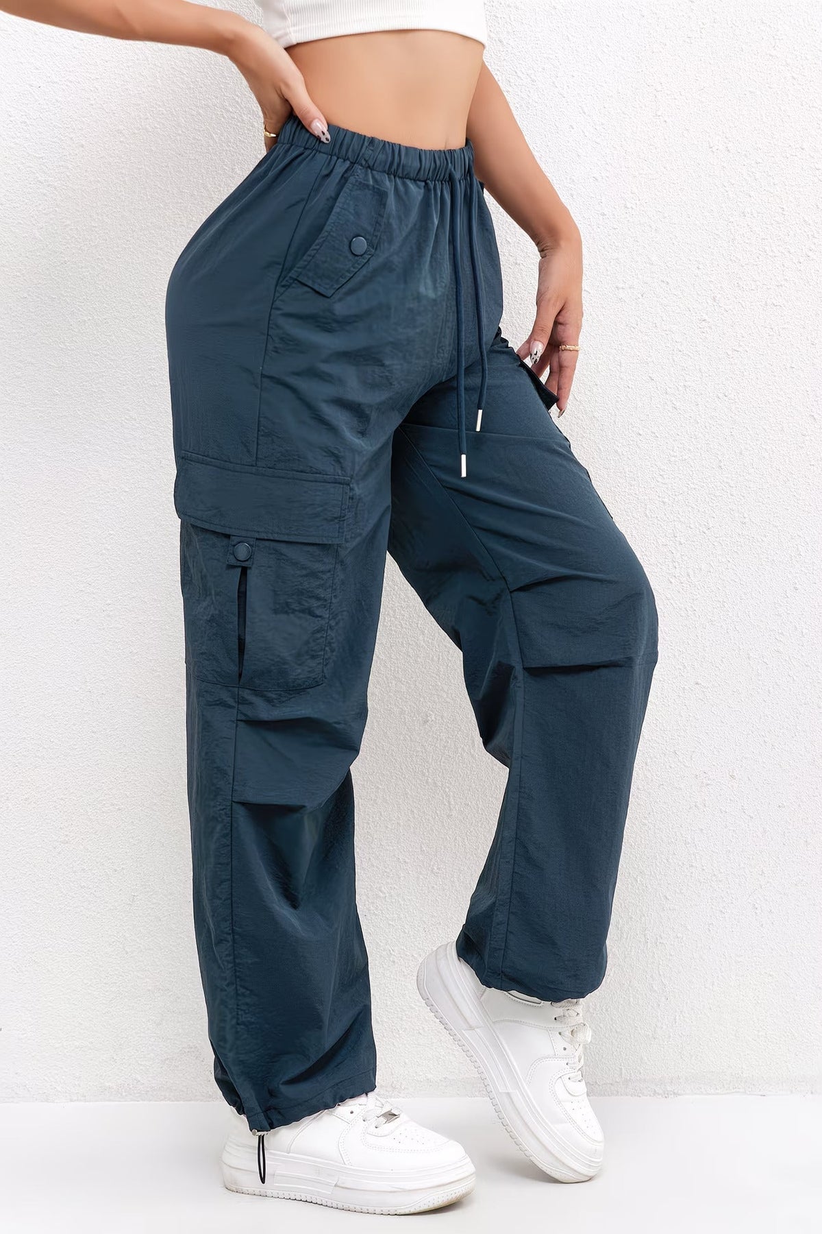 Anayeli | Cargo Trousers with Elastic Waist and Drawstrings