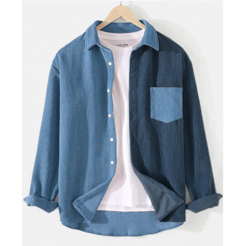 Geraldus | Corduroy Shirt with Spliced Panels and Pocket