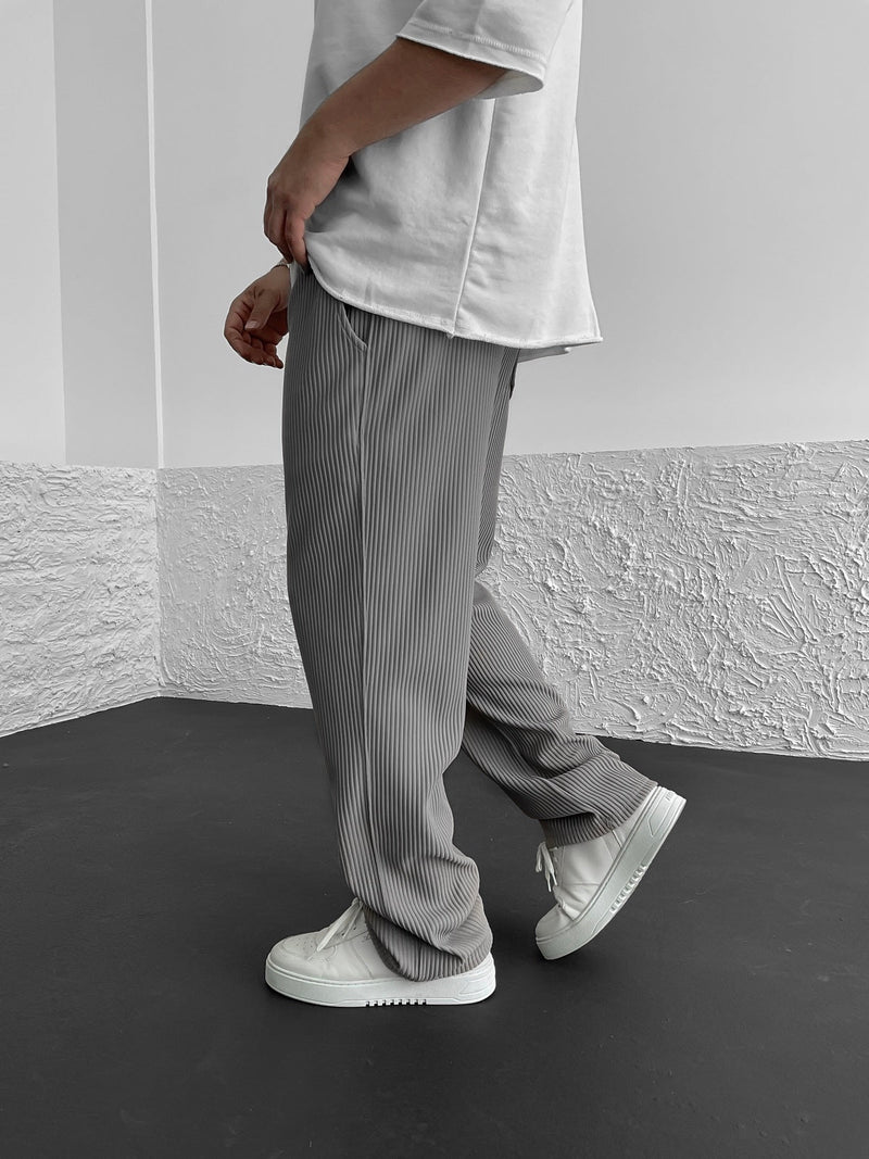 Eliezer | Relaxed Fit Ribbed Drawstring Trousers