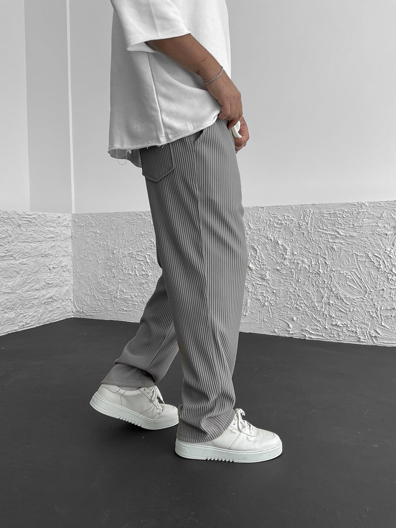 Eliezer | Relaxed Fit Ribbed Drawstring Trousers