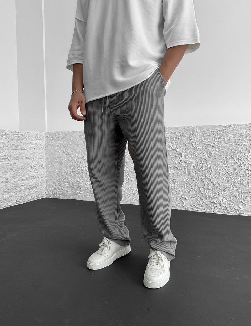 Eliezer | Relaxed Fit Ribbed Drawstring Trousers
