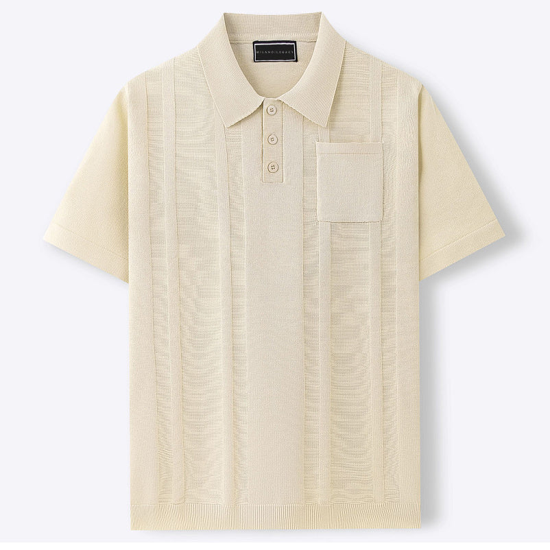 Gunther | Short Sleeve Textured Knit Polo Shirt