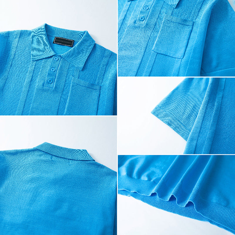Gunther | Short Sleeve Textured Knit Polo Shirt