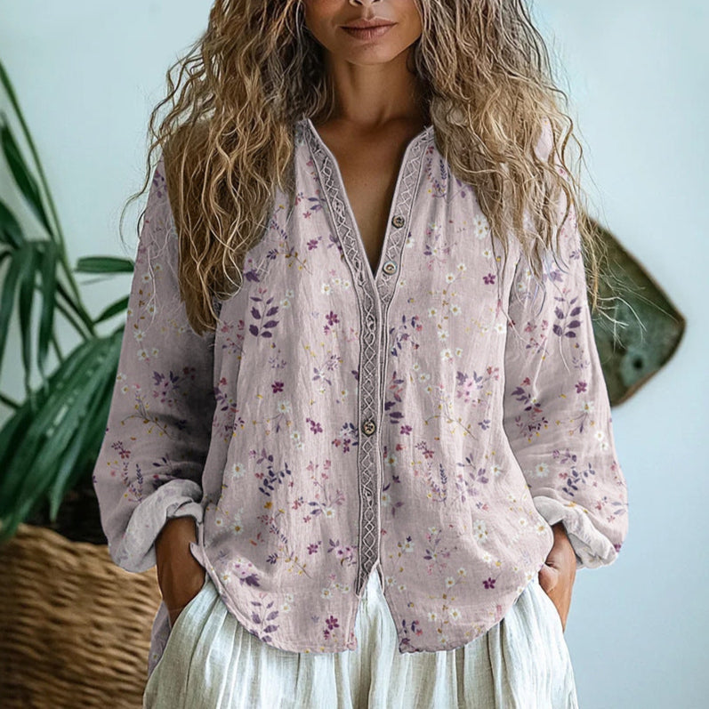 Ereinaa | Womens Long Sleeve V-Neck Blouse
