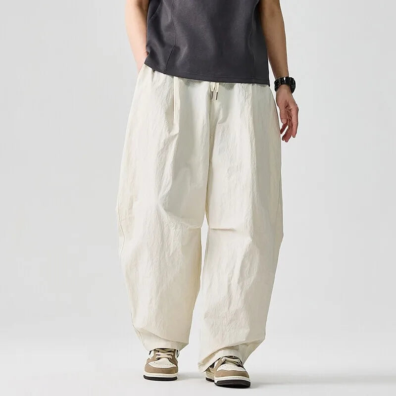 Kaio | Wide Leg Drawstring Urban Trousers