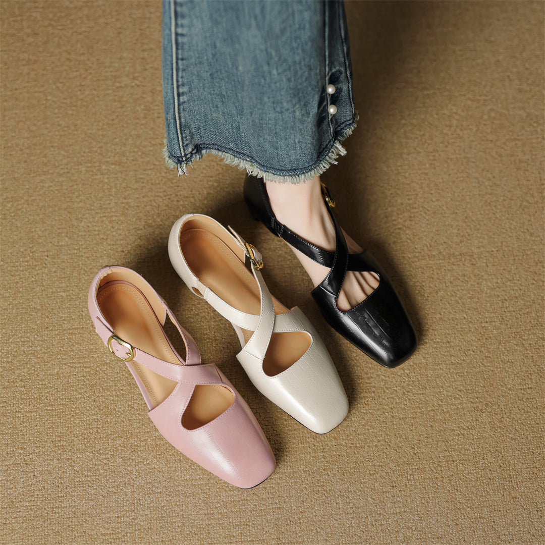 Malena | Block Heel T Strap Mary Jane Shoes