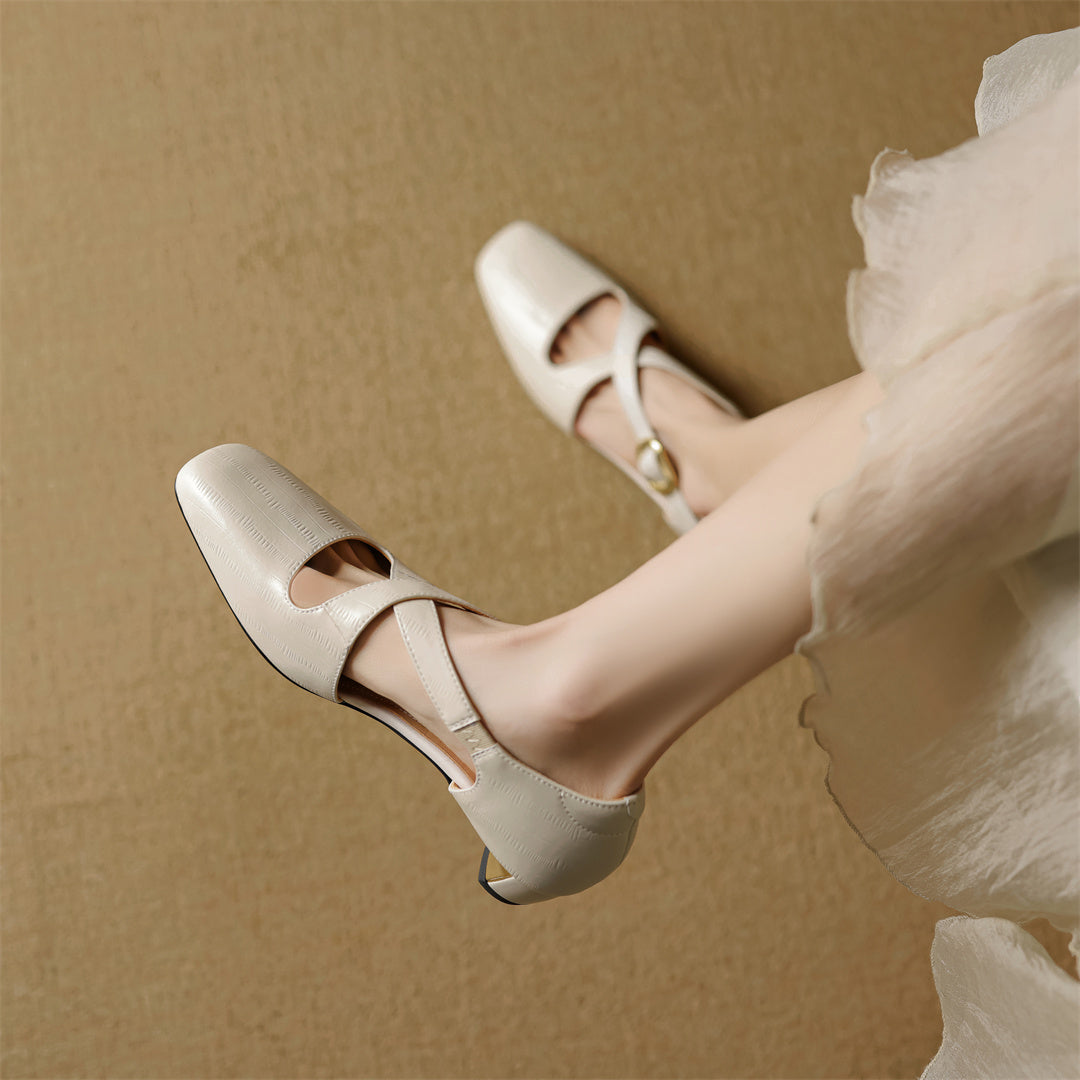 Malena | Block Heel T Strap Mary Jane Shoes