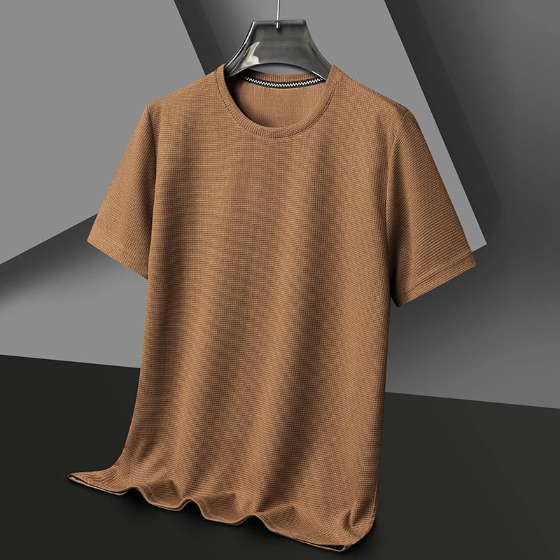 Michalis | Crew Neck Textured Short Sleeve T-Shirt
