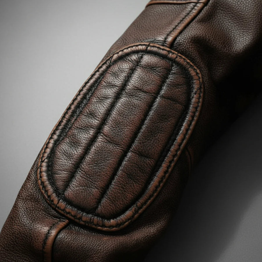 Samer | Leather Biker Zip Front Jacket