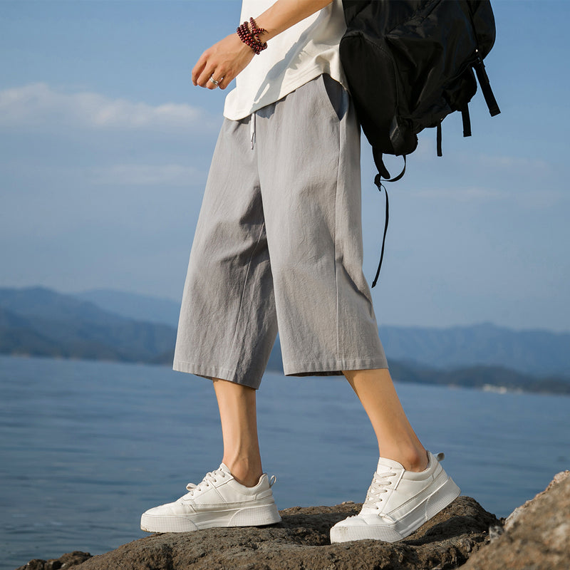 Nelson | Loose Fit Drawstring Cropped Trousers