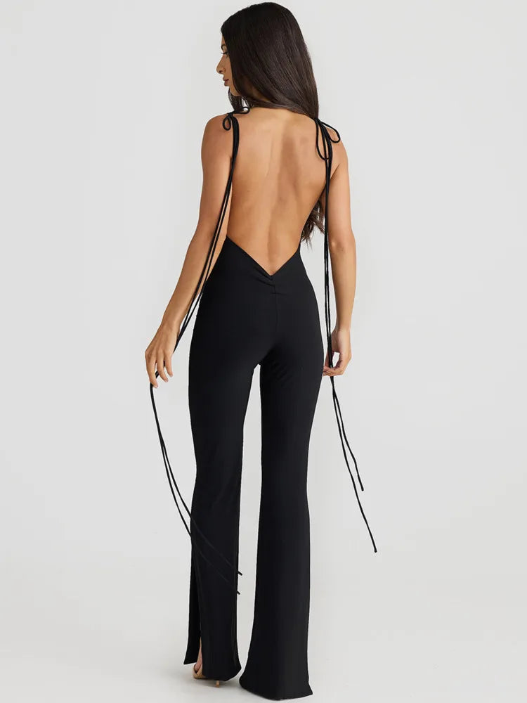 Tamina | Sleeveless Backless Wide Leg Jumpsuit