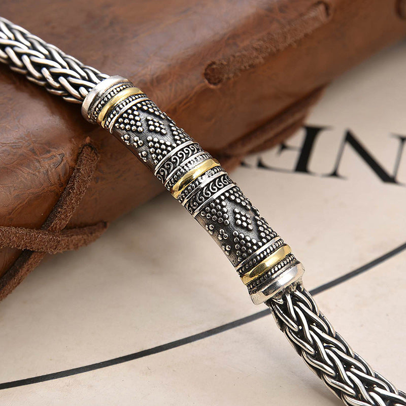 Jalair | Braided Chain Metal Clasp Bracelet Silver