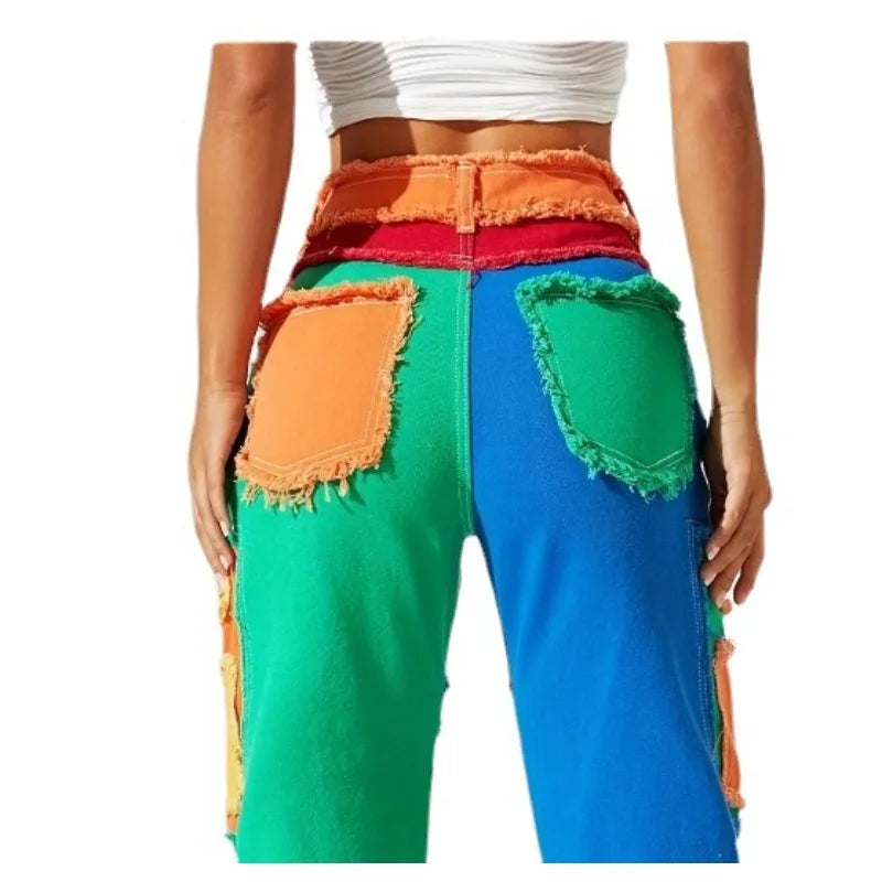 Mayra | Cropped Patchwork Jacket and Wide-Leg Trousers Set