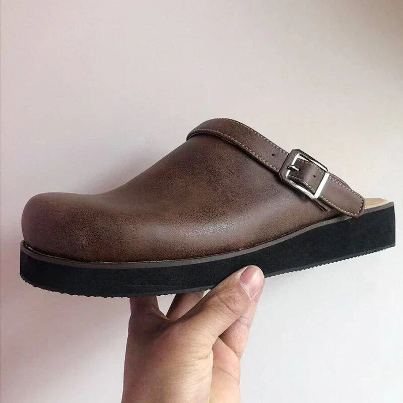 Eckhart | Slip On Clog Shoes Buckle Strap Thick Sole