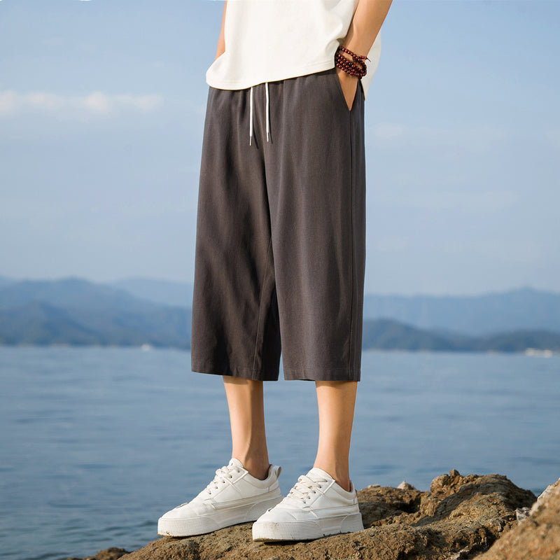 Nelson | Loose Fit Drawstring Cropped Trousers