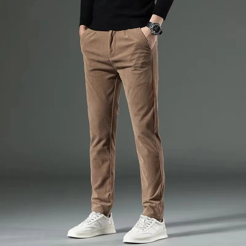 Damian | Slim Fit Trousers with Ribbed Texture