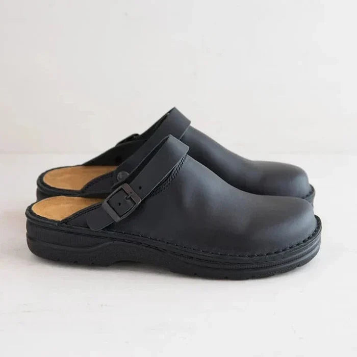 Eckhart | Slip On Clog Shoes Buckle Strap Thick Sole
