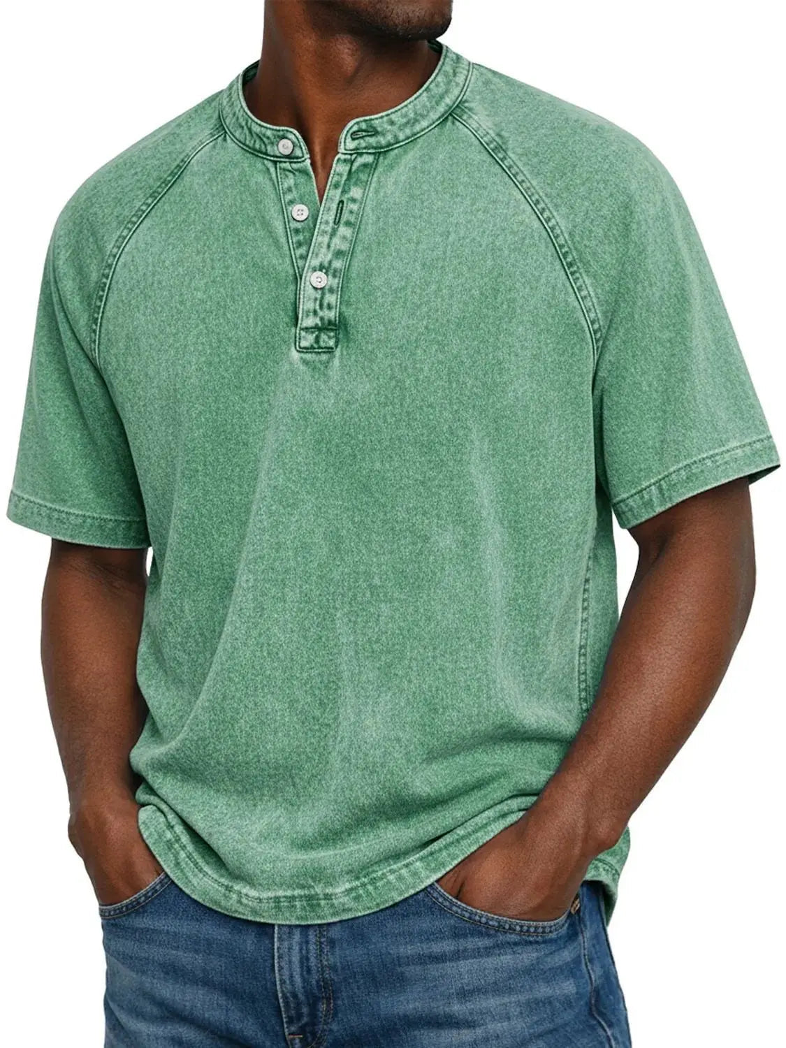 Misael | Short Sleeve Henley Neck T Shirt