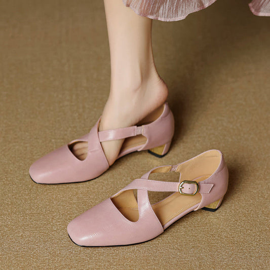 Malena | Block Heel T Strap Mary Jane Shoes