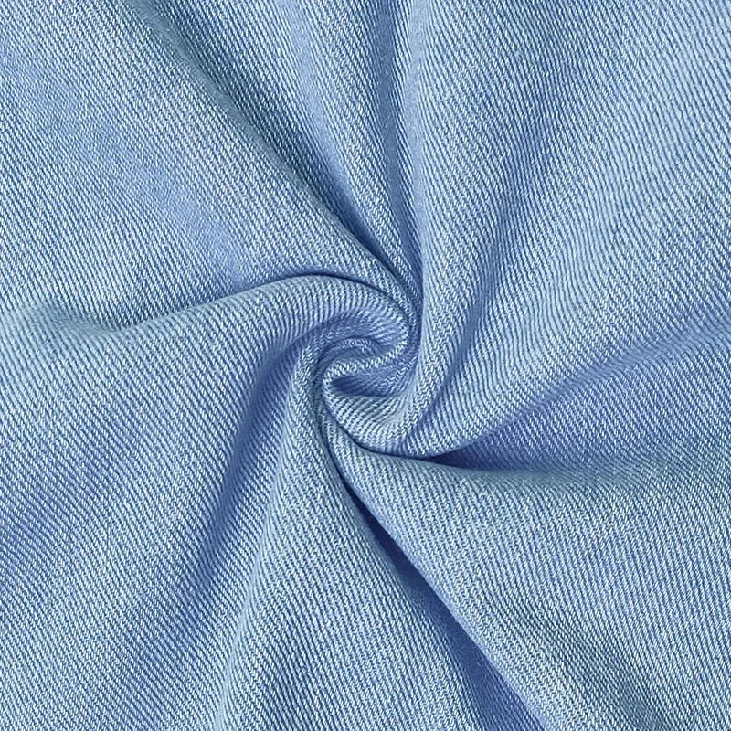 Lucelia | Washed Denim Pinafore Mini Dress Scoop Neck