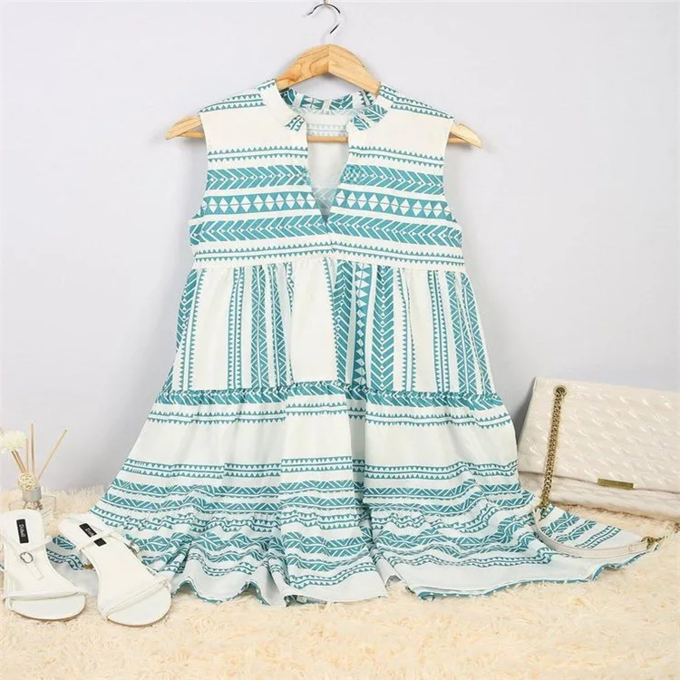 Lylah | Sleeveless Printed Summer Midi Dress