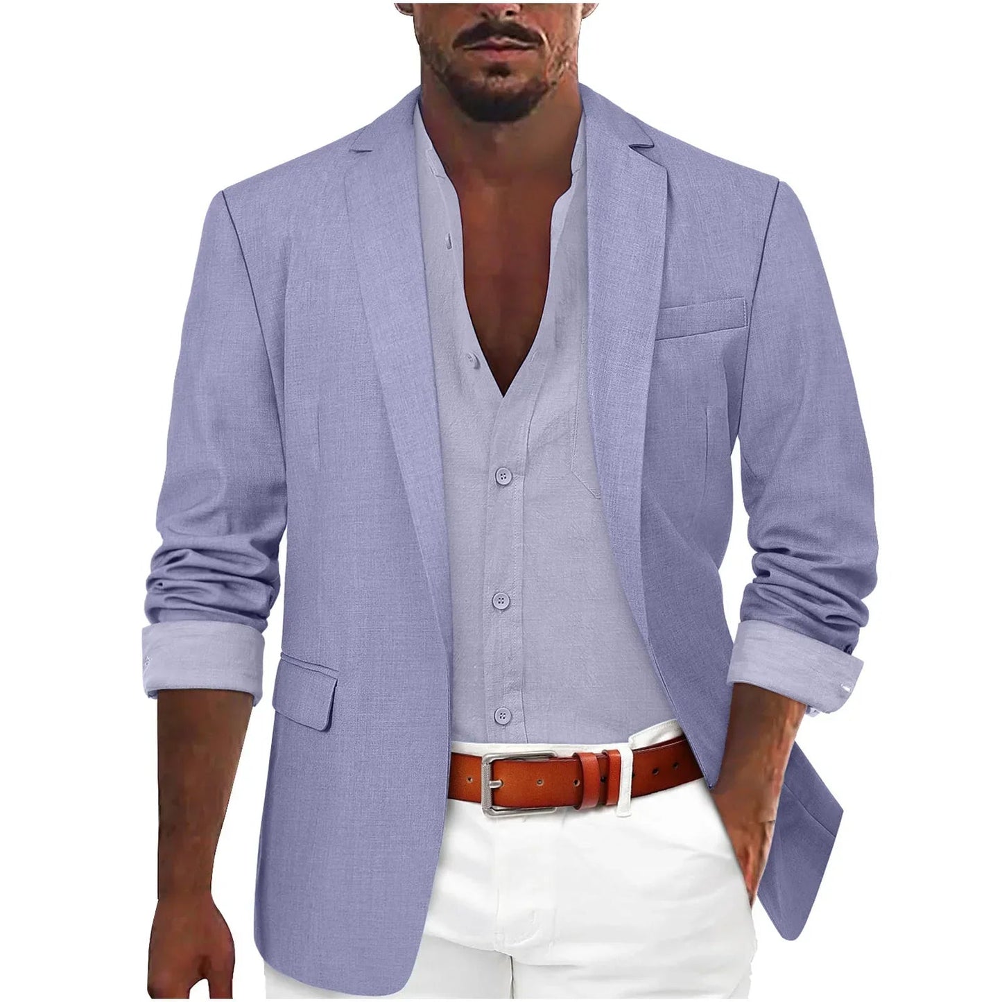 Alanzoka | Blazer Notch Lapel Single-Breasted Jacket