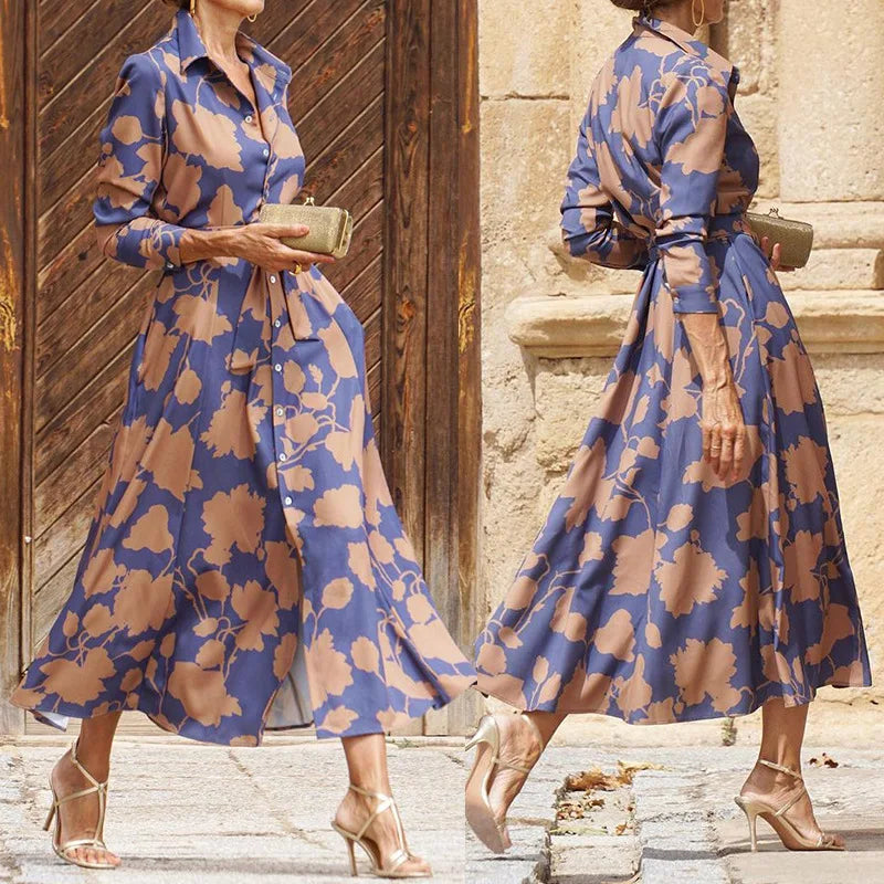 Verina | Maxi Dress with Floral Print and Collar