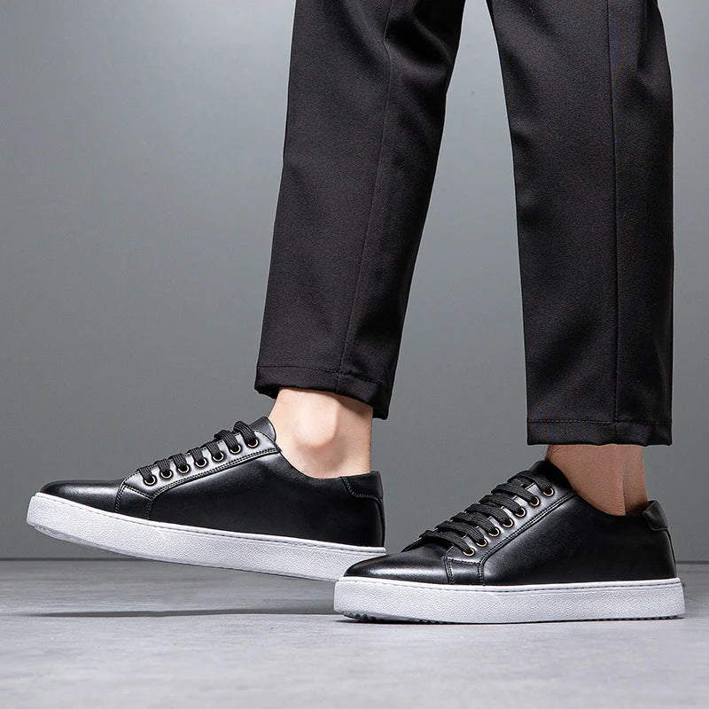 Leonell | Leather Lace-Up Low-Top Trainers