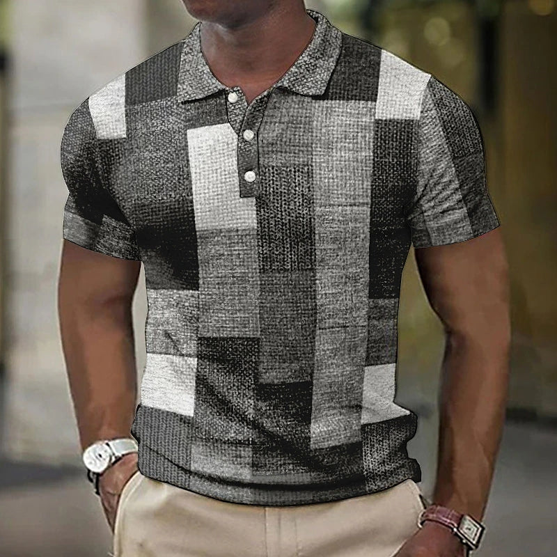 Gasan | Colour Block Patchwork Polo Shirt