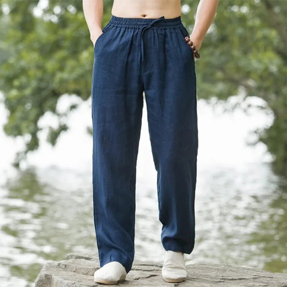 Ethan | Loose Drawstring Linen-Style Summer Trousers