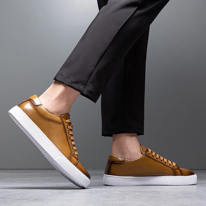 Leonell | Leather Lace-Up Low-Top Trainers
