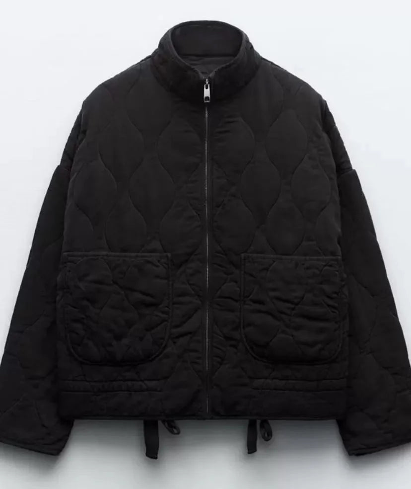 Pascale | Quilted Zip-Up Stand Collar Jacket