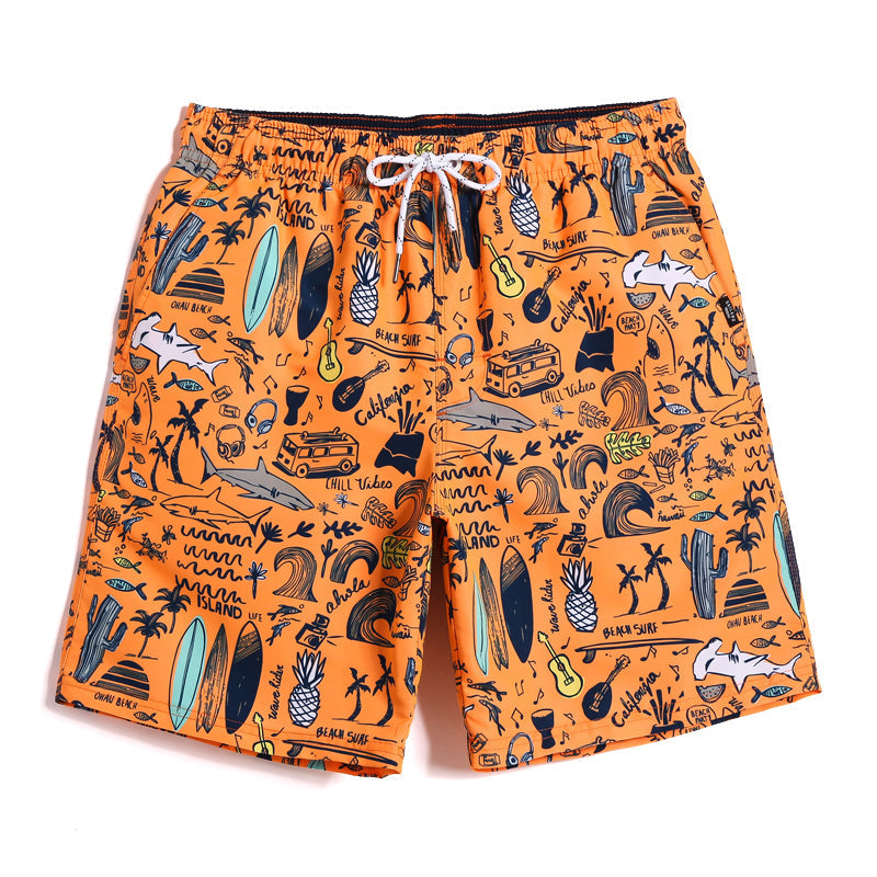 Tobey | Printed Drawstring Swim Shorts