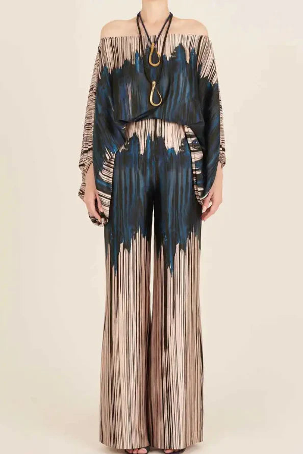 Florine | Two Piece Printed Wide Leg Trouser Set
